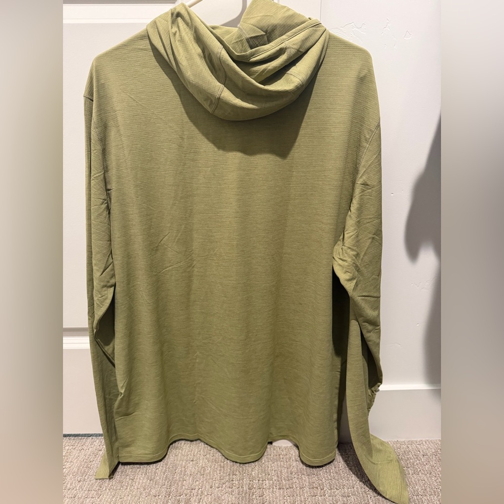 Patagonia Olive Green Long Sleeve Cool Sun Hoodie with Zip Chest Pocket - Picture 8 of 12